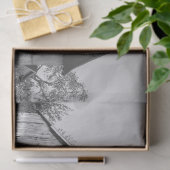 Grote houten schuur in zwart en wit tissuepapier (Geschenk)