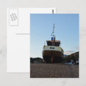 Grote houten Vissende boot Briefkaart (Voorkant / Achterkant)