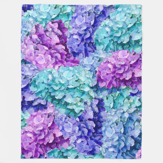 Grote hydrangea-bloesems fleece deken (Voorkant)