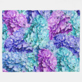 Grote hydrangea-bloesems fleece deken (Voorkant (Horizontaal))