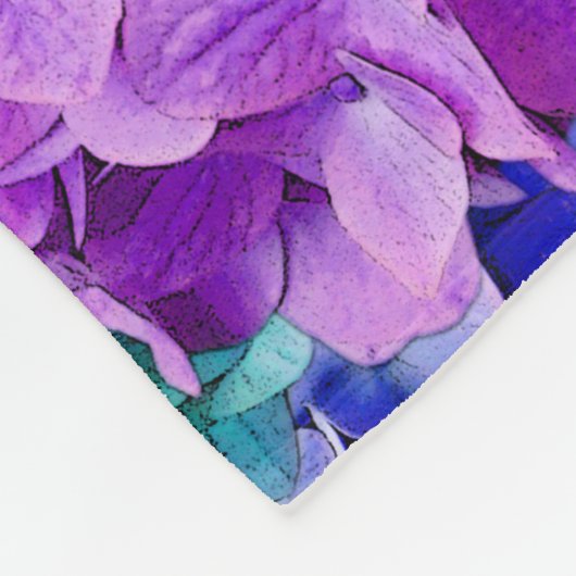 Grote hydrangea-bloesems fleece deken (Hoek)