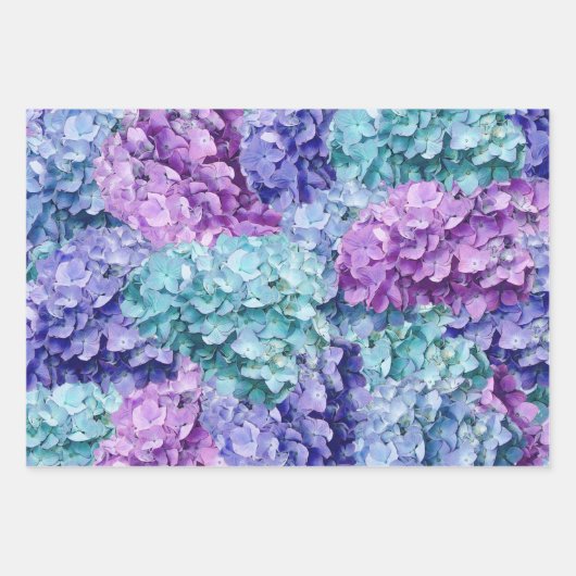 Grote hydrangea-bloesems inpakpapier vel (Voorkant 3)