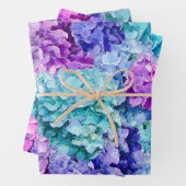 Grote hydrangea-bloesems inpakpapier vel (In situ)