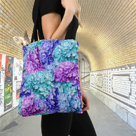 Grote hydrangea-bloesems tote bag