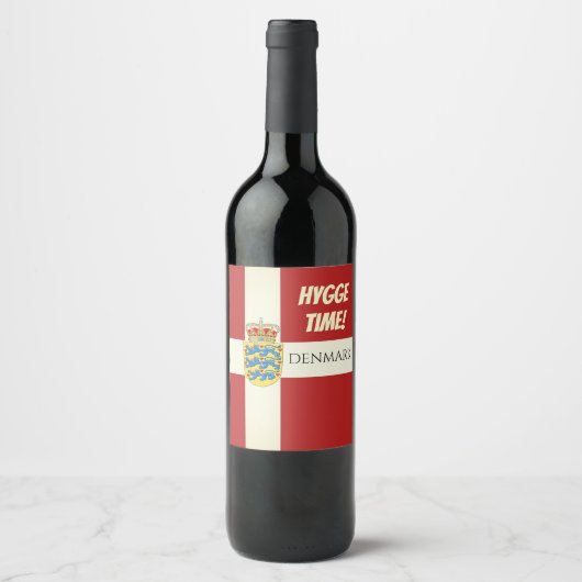 Grote hygge tijd Denemarken wijn labels! Wijn Etiket (Voorkant)