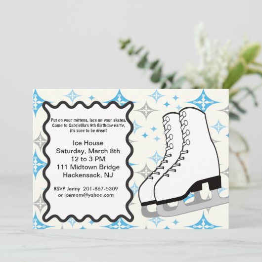 Grote IJs-schaatsen Aannodiging van de Dag Kaart (Staand voorkant)