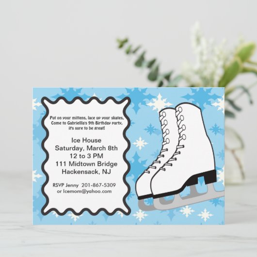 Grote IJs-schaatsen Aannodiging van de Dag Kaart (Staand voorkant)