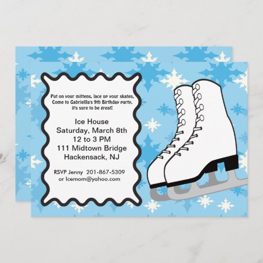 Grote IJs-schaatsen Aannodiging van de Dag Kaart (Voorkant / Achterkant)