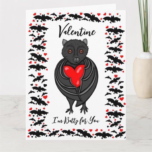 Grote Ik ben Batty voor jou Valentijnskaart Kaart (Voorkant)