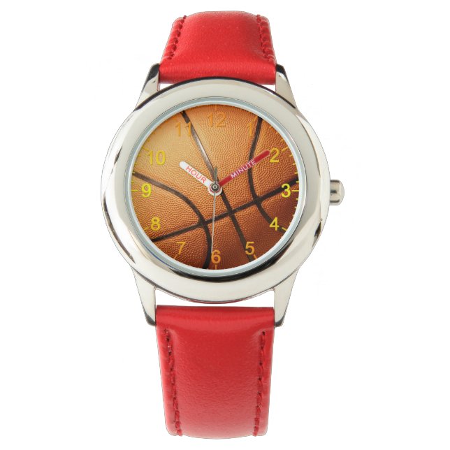 Grote implicatie Oranje Basketball, Kinder leder W Horloge (Voorkant)