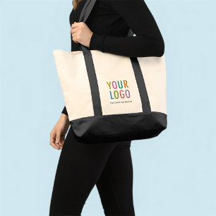 Grote Impulse Canvas Tote Tas Custom Logo Zwart