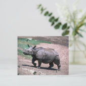 Grote Indiase eenhoornige Rhino Briefkaart (Staand voorkant)