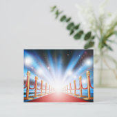 Grote ingang met rode tapijt en lichtflits briefkaart (Staand voorkant)