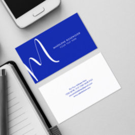 Grote initiaal | Moderne typografie | Blauw Visitekaartje