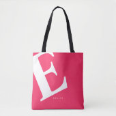 Grote Initiaal | Moderne Typografie | Roze Tote Bag (Voorkant)