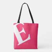 Grote Initiaal | Moderne Typografie | Roze Tote Bag (Achterkant)