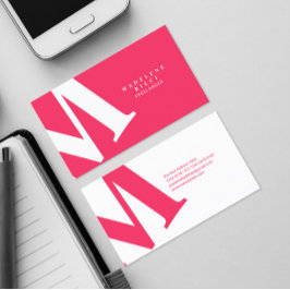 Grote Initiaal | Moderne Typografie | Roze Visitekaartje
