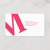 Grote Initiaal | Moderne Typografie | Roze Visitekaartje (Achterkant)