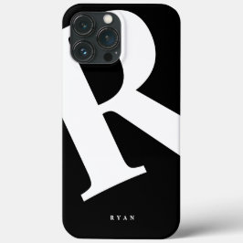 Grote Initiaal | Moderne typografie | Zwart Case-Mate iPhone Case