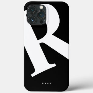 Grote Initiaal Moderne typografie Zwart Case-Mate iPhone Case