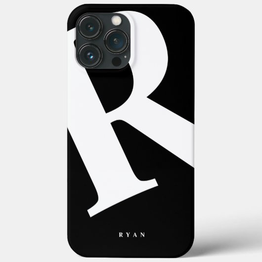 Grote Initiaal | Moderne typografie | Zwart Case-Mate iPhone Case (Achterkant)