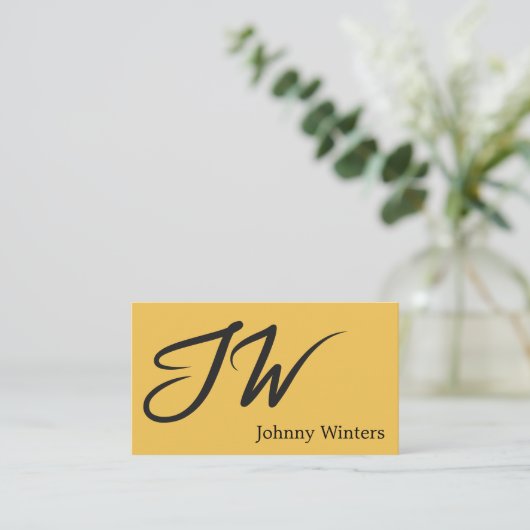 Grote Initialen | Handgeschreven Lettertype Visitekaartje (Staand voorkant)