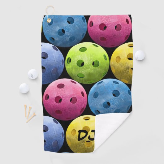 Grote Initialen met Pickleballen Golfhanddoek (Insitu)