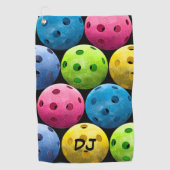Grote Initialen met Pickleballen Golfhanddoek (Voorkant)