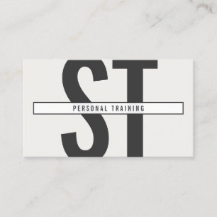 Grote Initialen Monogram in Grijs en Zwart Visitekaartje