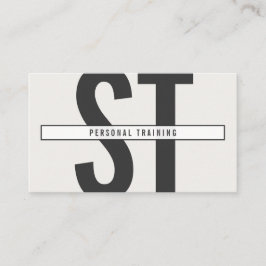 Grote Initialen Monogram in Grijs en Zwart Visitekaartje