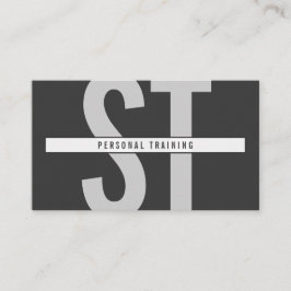 Grote Initialen Monogram Personal Trainer Donkergr Visitekaartje