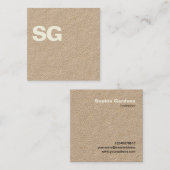 Grote Initialen - Square - Kraft Vierkante Visitekaartje (Voorkant / Achterkant)