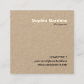 Grote Initialen - Square - Kraft Vierkante Visitekaartje (Achterkant)