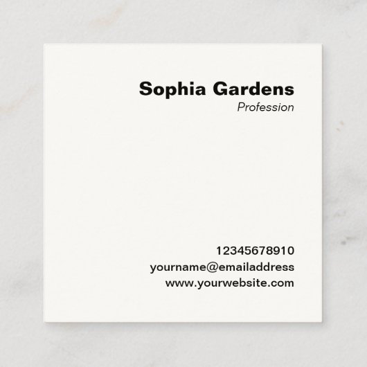 Grote Initialen - Square - Kraft Vierkante Visitekaartje (Achterkant)