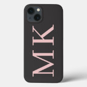 Grote Initialen Stijlvol zwart en zwart Case-Mate iPhone Case (Achterkant)