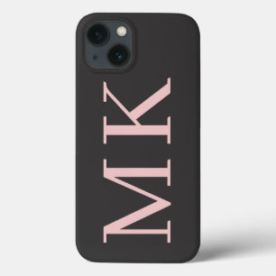 Grote Initialen Stijlvol zwart en zwart Case-Mate iPhone Case