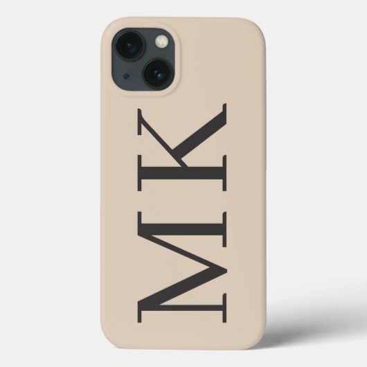 Grote Initialen Stijlvolle amandelen & zwart Case-Mate iPhone Case (Achterkant)