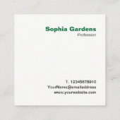 Grote Initialen - vierkant - bos groen Vierkante Visitekaartje (Achterkant)