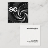 Grote Initialen - vierkant - Donkere vortex Vierkante Visitekaartje (Voorkant / Achterkant)