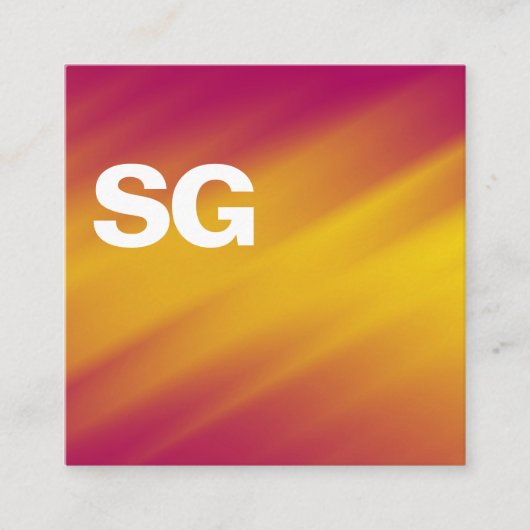 Grote Initialen - Vierkant - Gele rimpels Vierkante Visitekaartje (Voorkant)