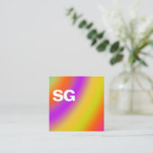 Grote Initialen - Vierkant - Zachte kleuren 02 Vierkante Visitekaartje (Staand voorkant)