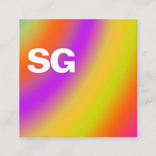 Grote Initialen - Vierkant - Zachte kleuren 02 Vierkante Visitekaartje (Voorkant)