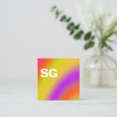 Grote Initialen - Vierkant - Zachte kleuren 03 Vierkante Visitekaartje (Staand voorkant)