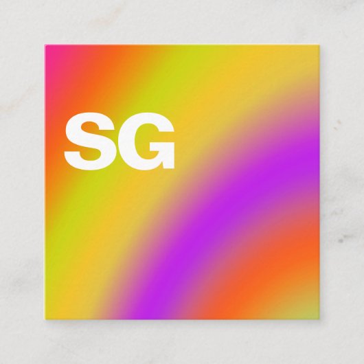 Grote Initialen - Vierkant - Zachte kleuren 03 Vierkante Visitekaartje (Voorkant)