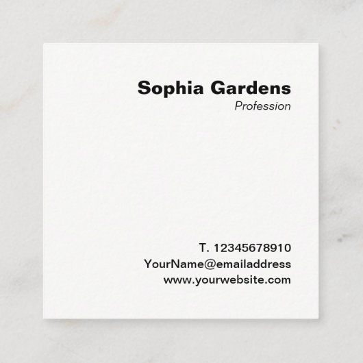 Grote Initialen - Vierkant - Zachte kleuren Vierkante Visitekaartje (Achterkant)