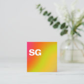 Grote Initialen - Vierkant - Zachte kleuren Vierkante Visitekaartje (Staand voorkant)