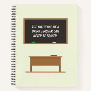Grote Inspirerend docent Quote Chalkboard Notitieboek