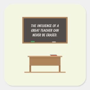 Grote Inspirerend docent Quote Chalkboard Vierkante Sticker