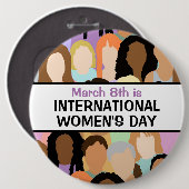 Grote Internationale Vrouwendag - 8 maart Ronde Button 6,0 Cm (Voorkant /achterkant)