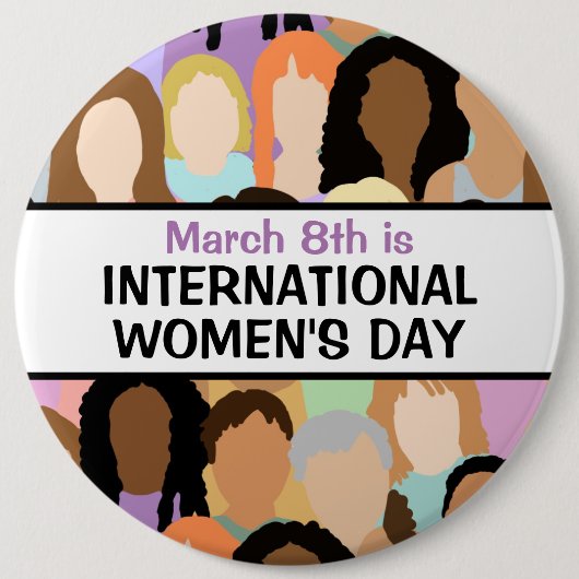 Grote Internationale Vrouwendag - 8 maart Ronde Button 6,0 Cm (Voorkant)